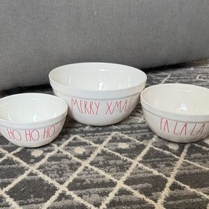 set of 3 Rae Dunn Christmas bowls